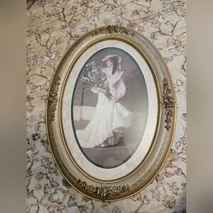 Home Interior Victorian Bride Ornate Oval Print Frame Decor Classic Vintage Lux